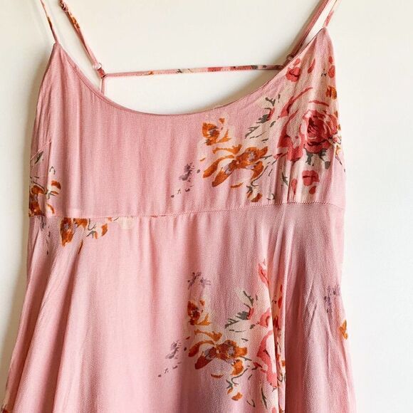 FREE PEOPLE FADED BLOOM SLEEVELEES FLORAL MINI DRESS PINK COMBO - Picture 4 of 7